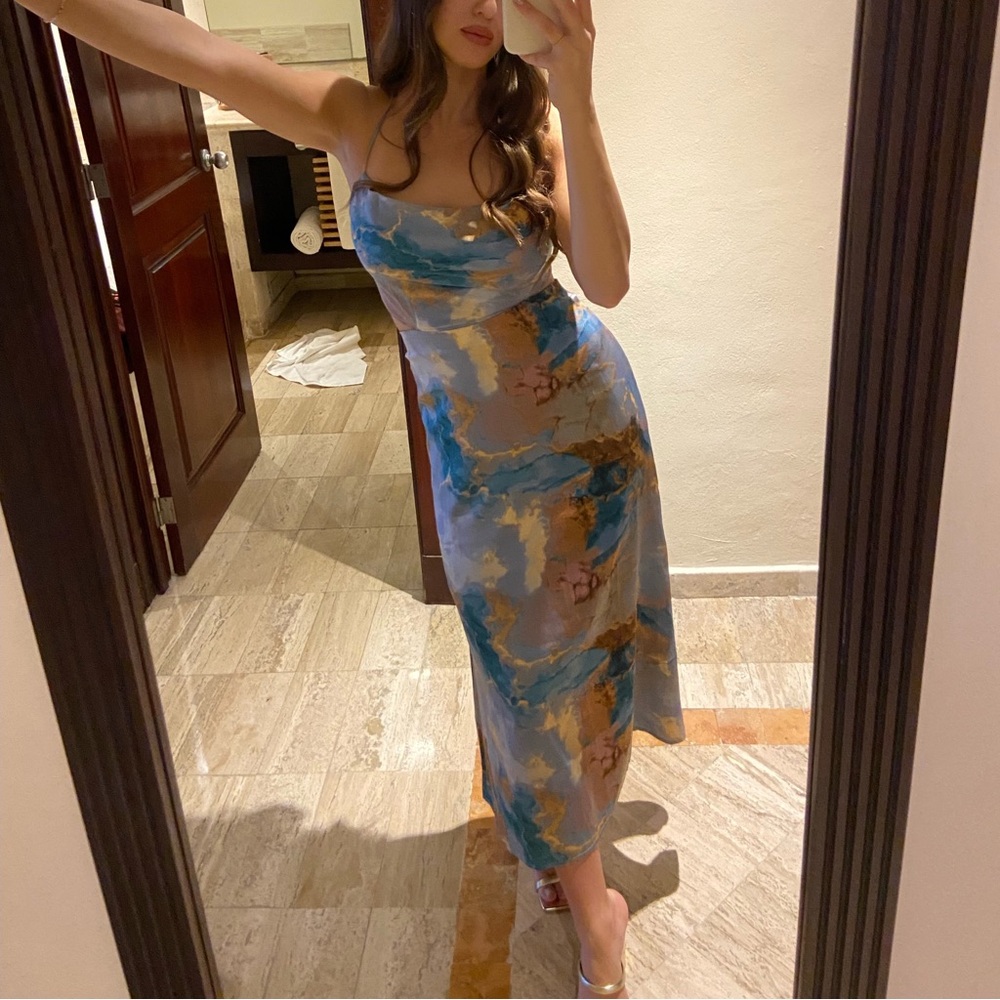 12th Tribe Cowl Neck Maxi Dress